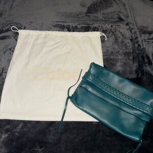 Chloe Mony Leather Clutch- Teal